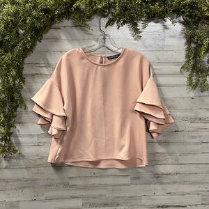 Sugarlips Blush Ruffle Sleeve Blouse
